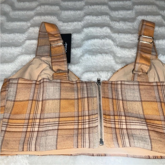 Lulus Women’s Plaid Bustier With Back Zipper NWT Size XS - Picture 6 of 11